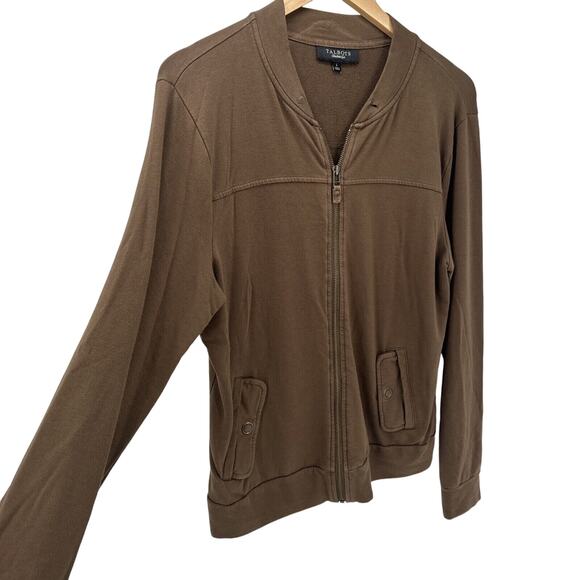 Talbots Jacket Womens Large Brown Full Zip Lightweight Long Sleeve + Pockets - Picture 3 of 7